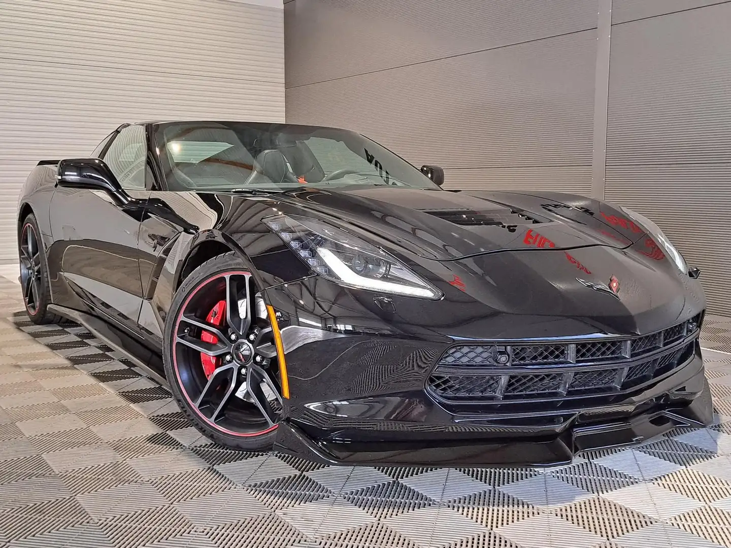 Corvette C7 6.2 V8 Stingray°Targa°Bose°HUD°RFK°Shzg°Xenon Negro - 1