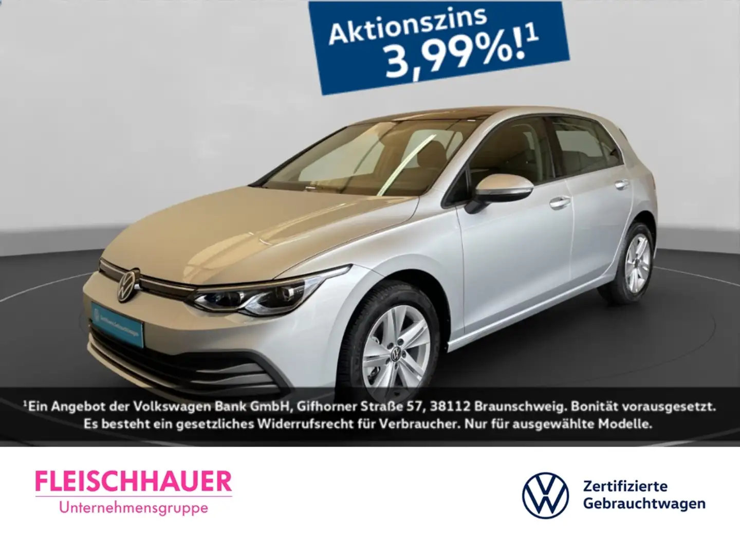 Volkswagen Golf VIII Life 2.0 TDI Matrix-LED Pano SHZ App-Connect Silber - 1