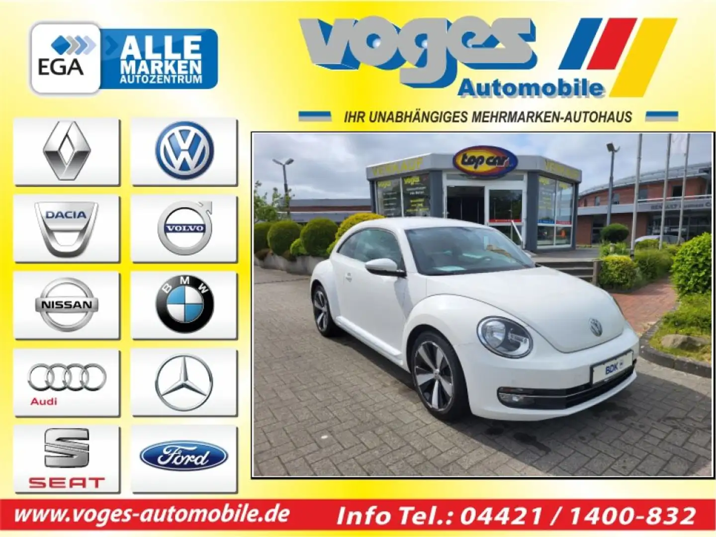 Volkswagen Beetle The 1.2 TSI Design+PDC+ Weiß - 1