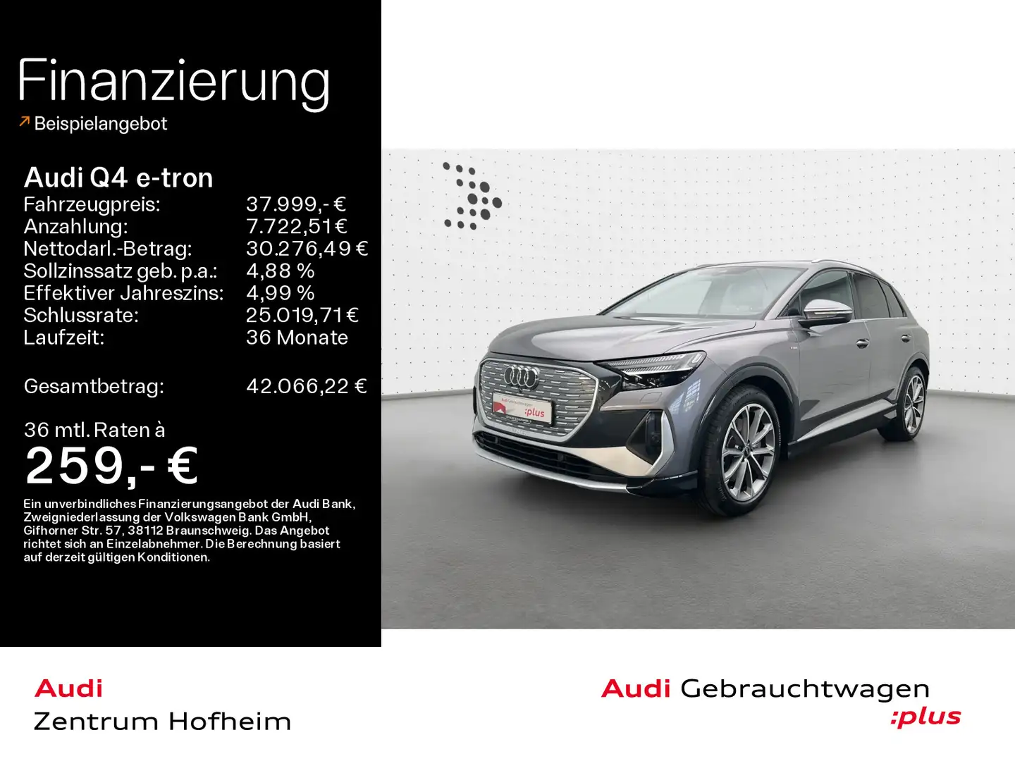 Audi Q4 e-tron 50 qu*Sonos*AR-HUD*Pano*Matrix*Virtual Grau - 1