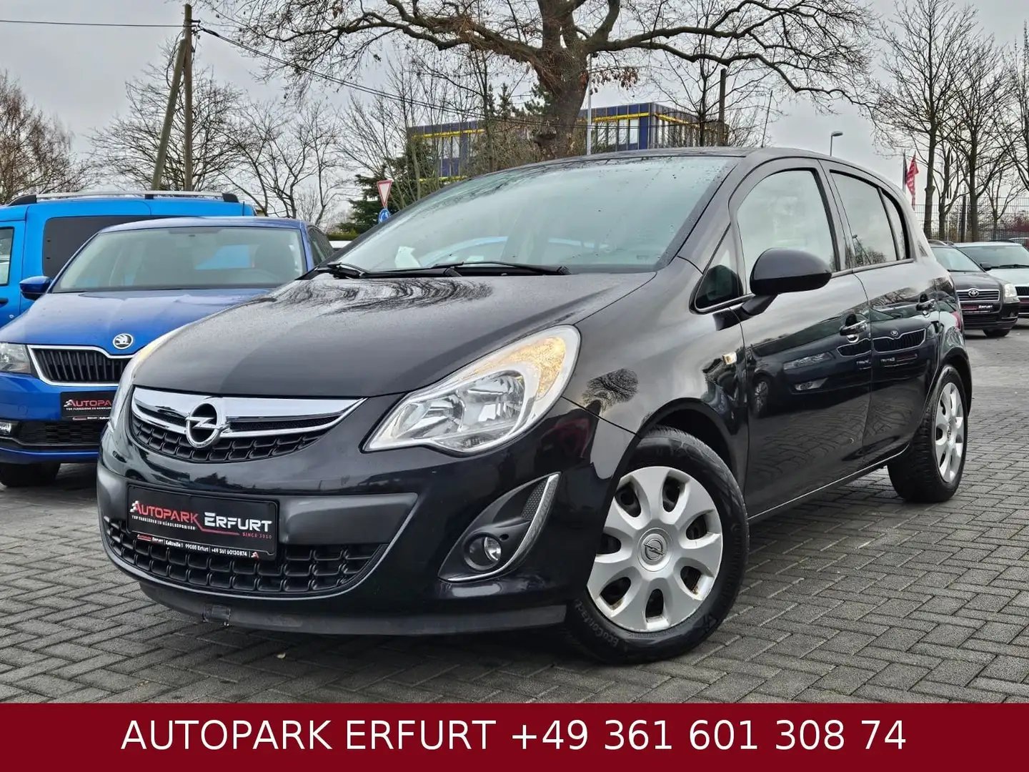 Opel Corsa D 1.4*Klima*Temp*Navi*Phone*StzH*PDC*TÜV+S Negro - 1