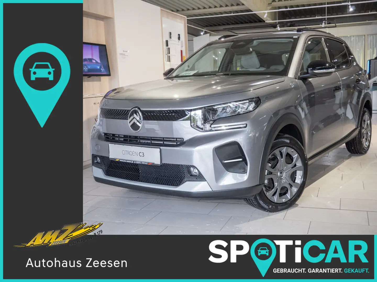 Citroen C3 Turbo 100 MAX LED SHZ KAMERA NAVI HUD PDC Grau - 1