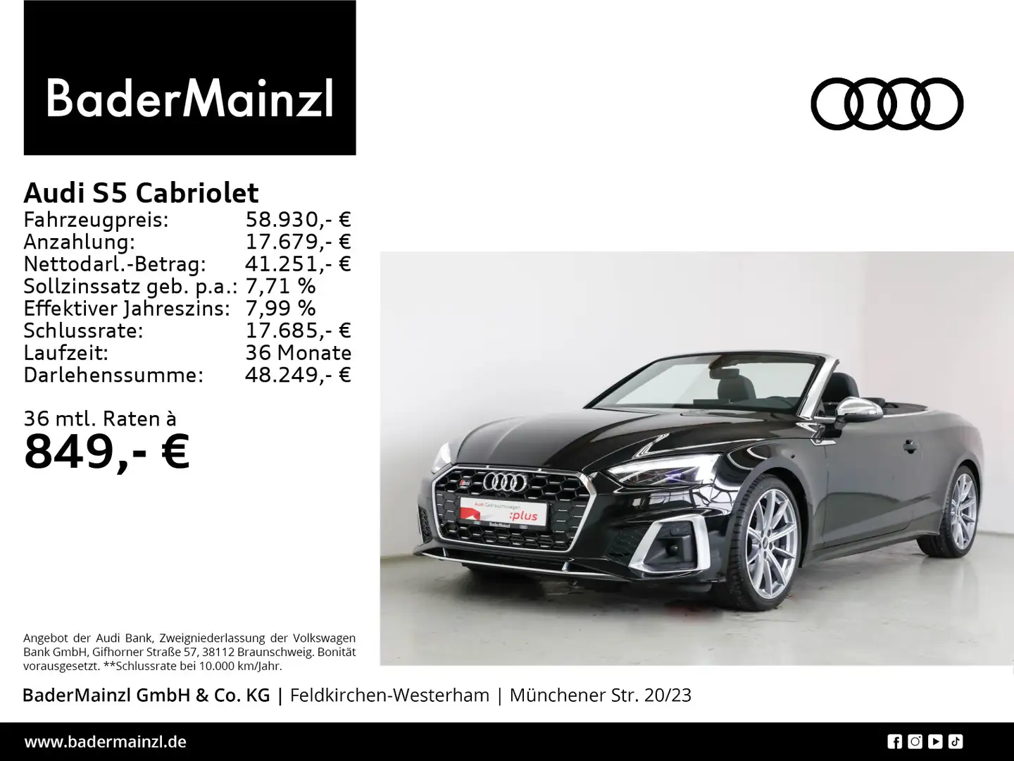 Audi S5 TFSI quattro Matrix B&O Navi Kamera Schwarz - 1