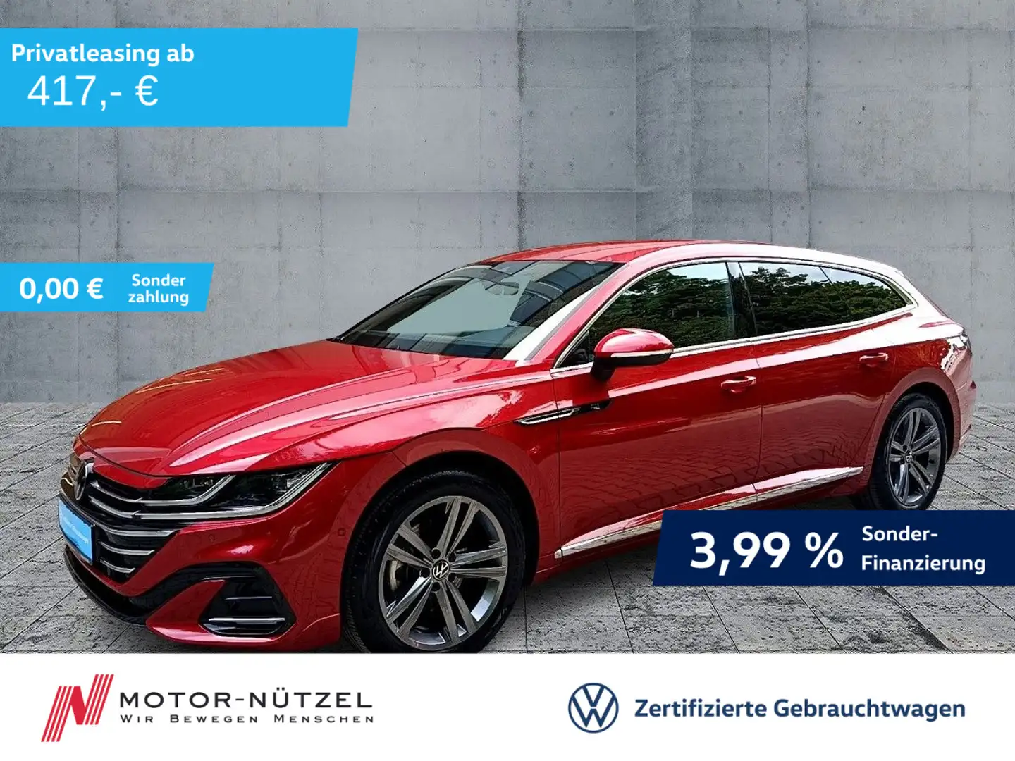 Volkswagen Arteon Arteon SB 2.0 TDI DSG R-LINE 5JG+MATRIX+NAVI+AHK Rot - 1
