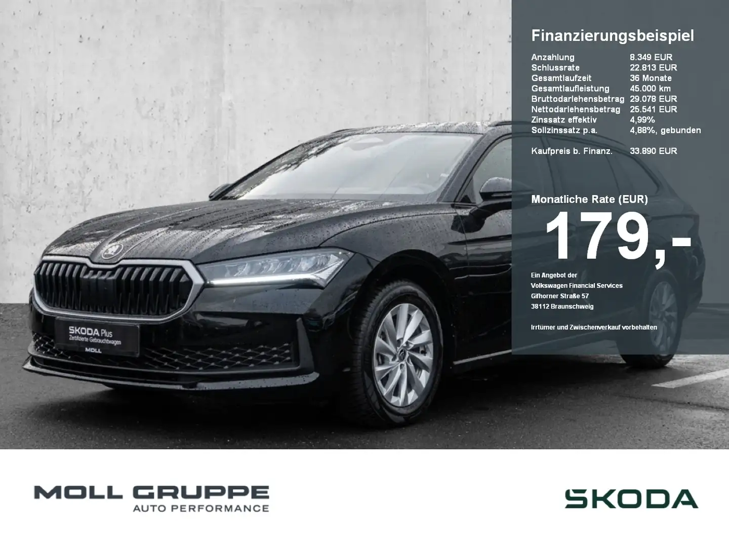 Skoda Superb Combi 2.0 TDI DSG Essence ACC FLA KAM LED Schwarz - 1