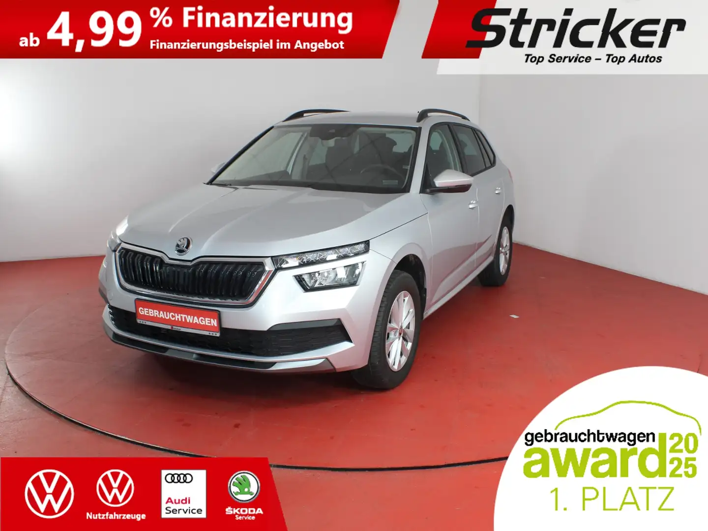 Skoda Kamiq Ambition 1.0TSI 219,-ohne Anzahlung Sitzheizung Silber - 1