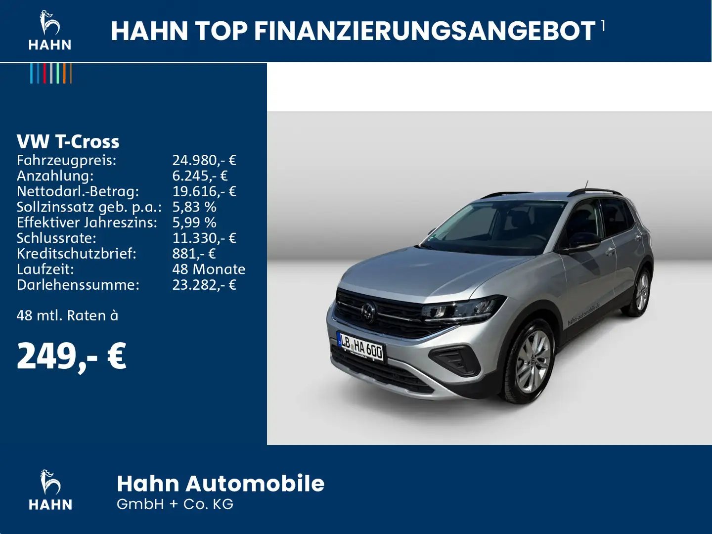 Volkswagen T-Cross GOAL 1.0 l TSI OPF 116 PS 6-Gang Ganzjah Silber - 2