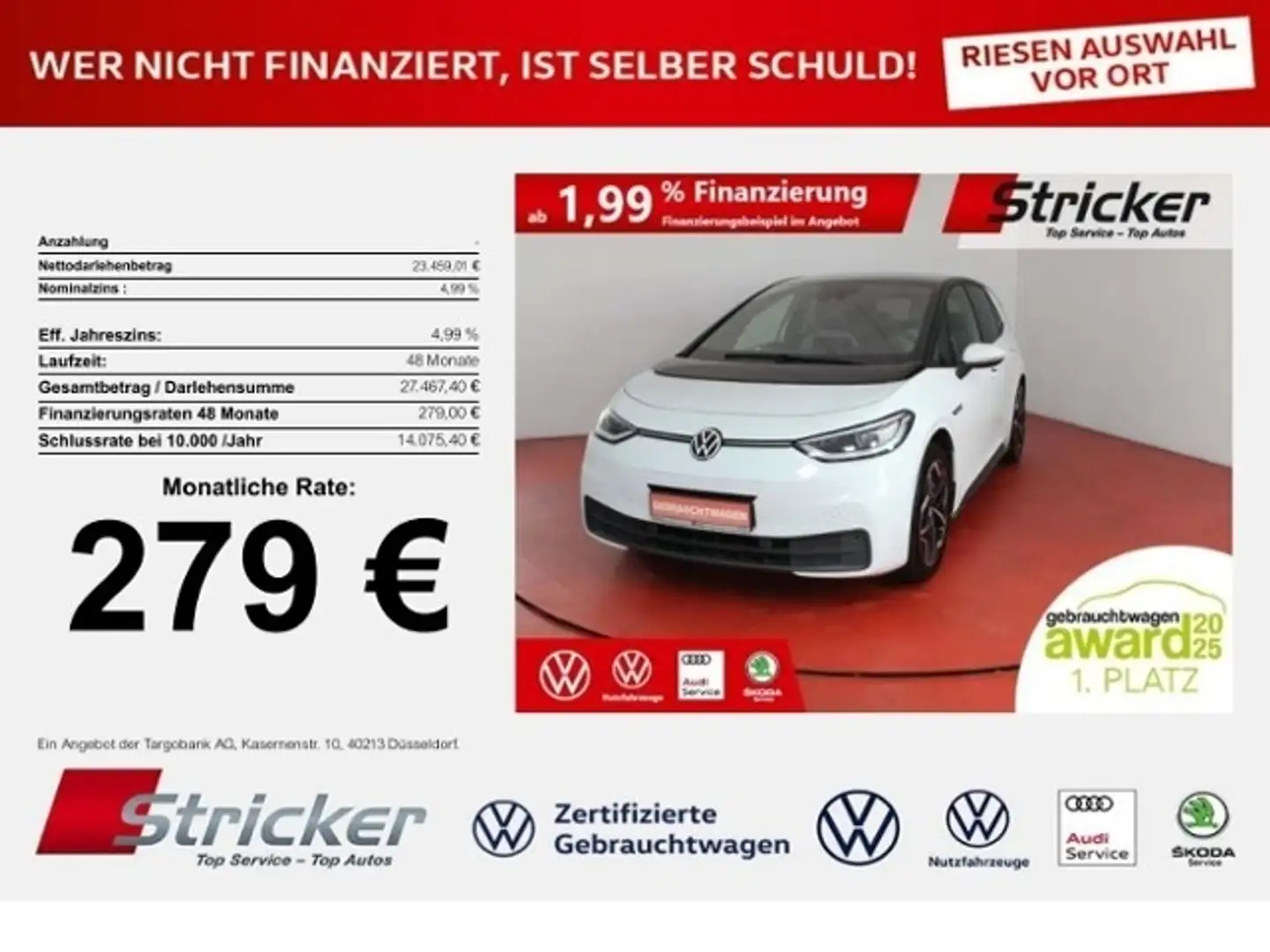 Volkswagen ID.3 Pro S Tour 150/77 279,-ohne Anzahlung LED-Matrix Weiß - 1