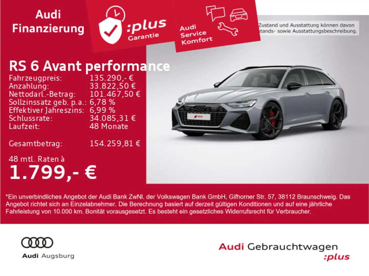 Audi RS6 *8-fach Gris - 1