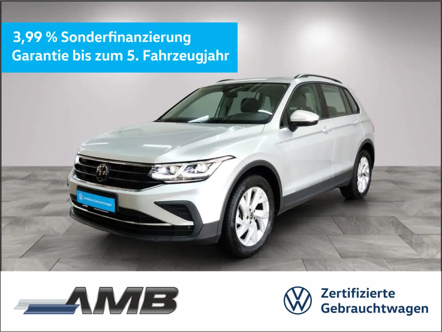 Volkswagen Tiguan Life 1.5 TSI AHK/Matrix/Pano/Cargo/03.29G Silber - 1
