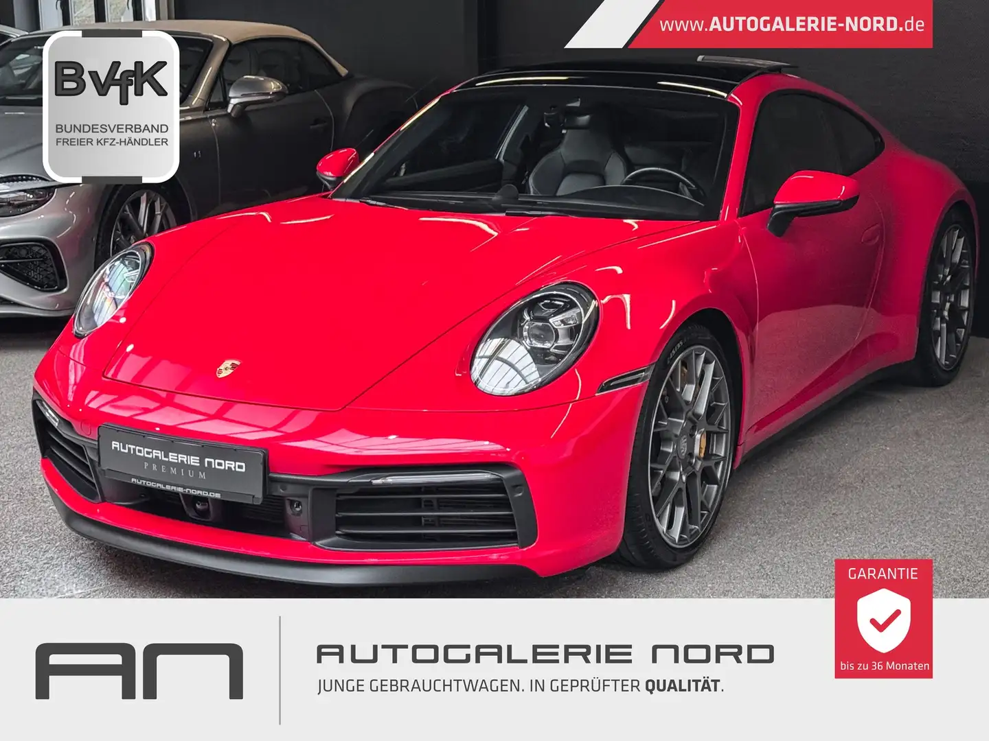 Porsche 992 Carrera S Burmester+Lift+Nachtsicht+PCCB+Carbon Rouge - 1