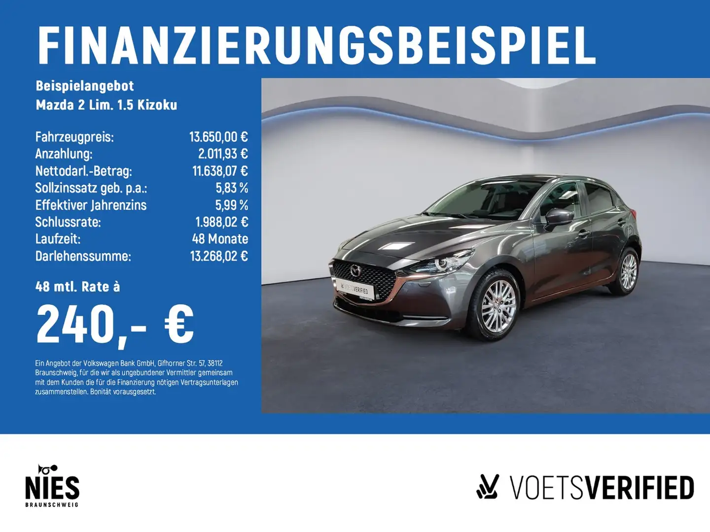 Mazda 2 Lim. 1.5 Kizoku App-Connect+LED+PDC H Сірий - 2
