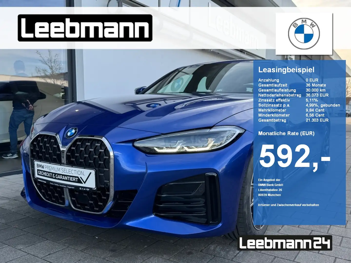 BMW 420 d Gran Coupé M-Sport HUD GARANTIE bis 02/2029 Blue - 1