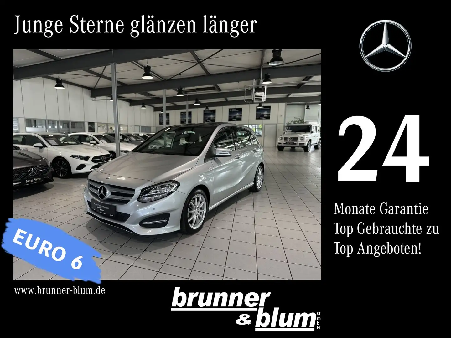 Mercedes-Benz B 180 B 180 CDI Pano/7G-DCT/AHK/Style/Kamera/Spiegel DPF Silber - 1