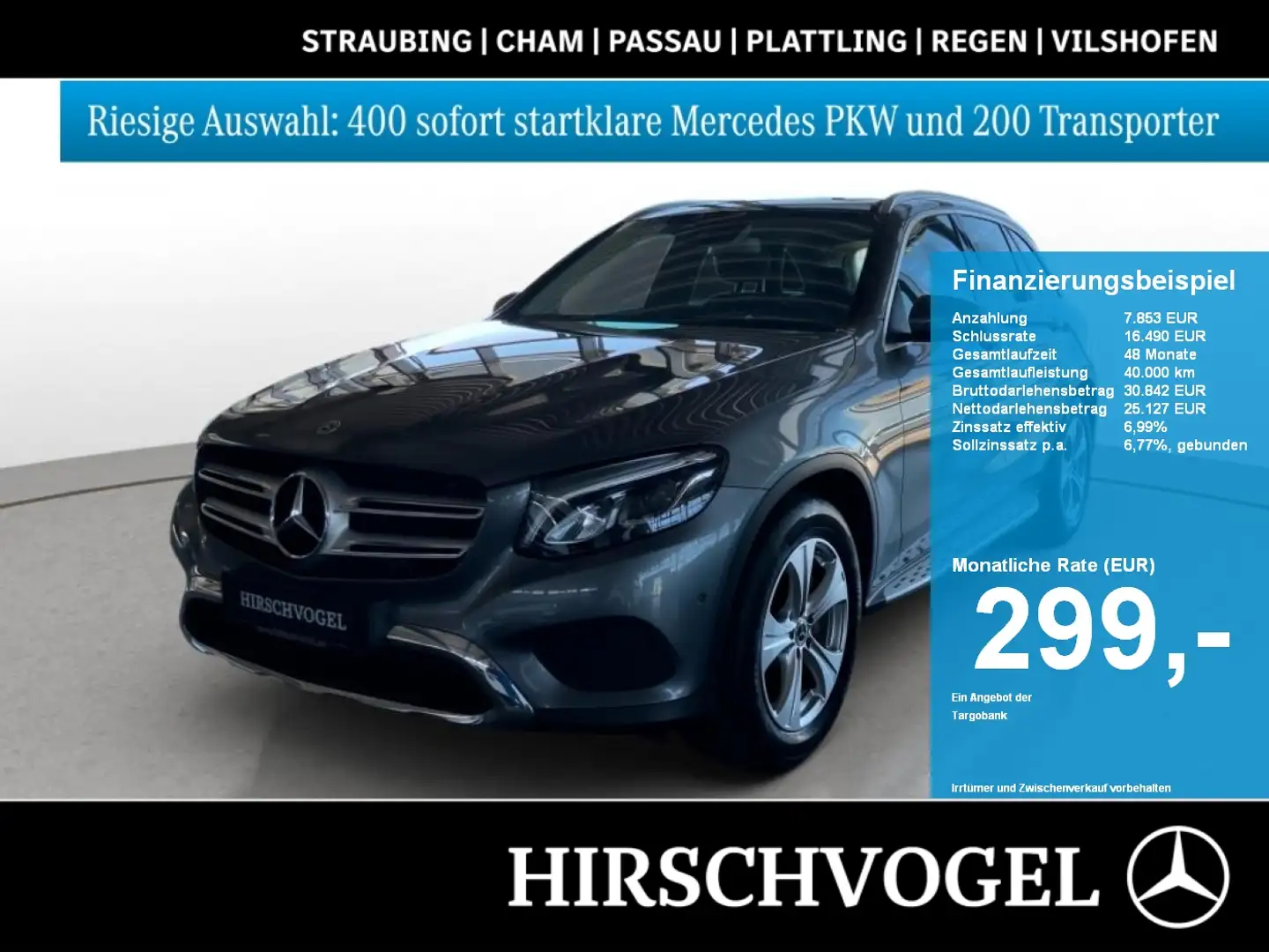 Mercedes-Benz GLC 220 d 4M EXCLUSIVE+Pano+Memory+Navi+LED+360K Grau - 1