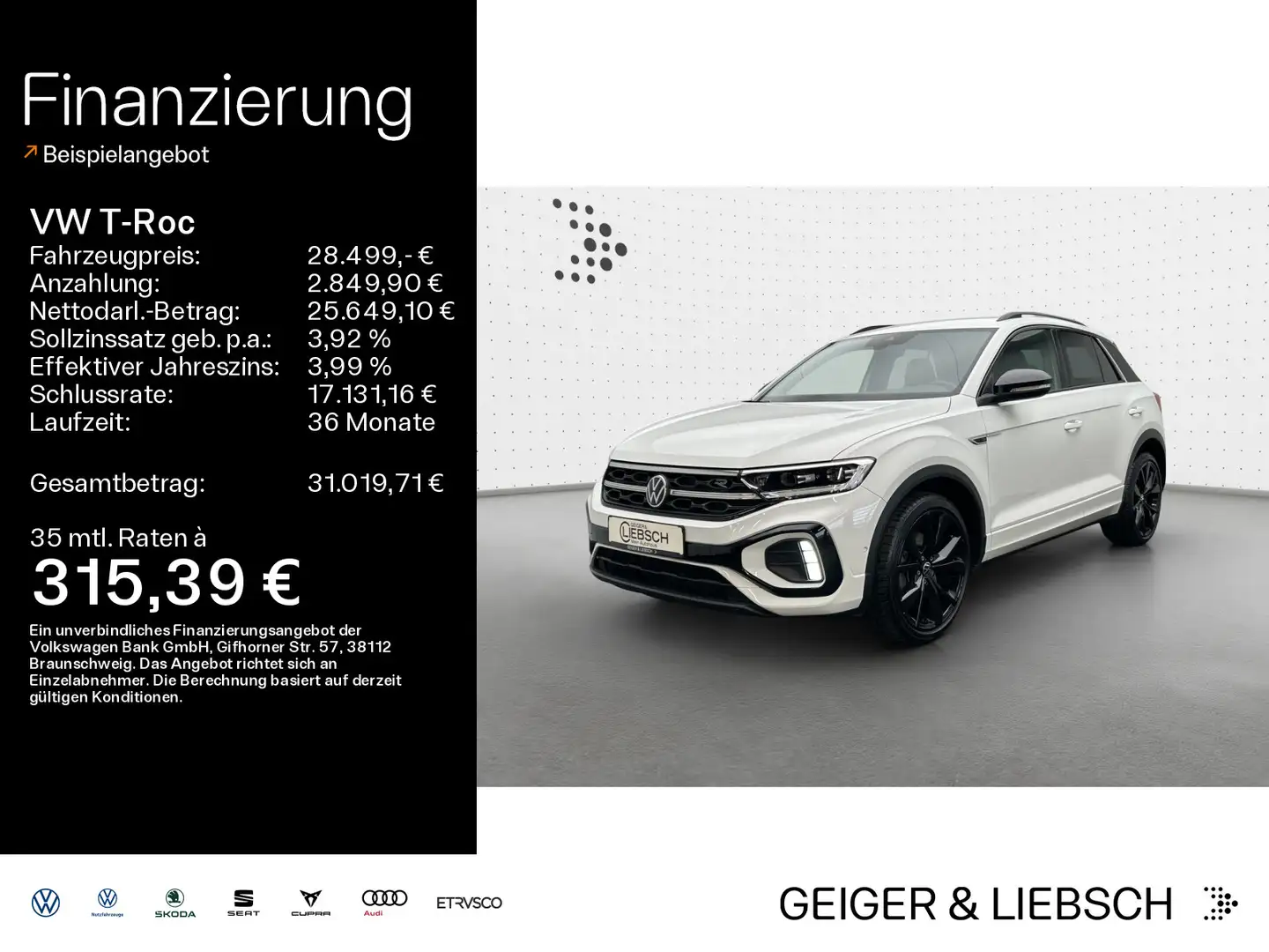 Volkswagen T-Roc T-ROC 1.5 TSI DSG R-LINE*BLACK-STYLE*AHK*IQ.LIGH Weiß - 1