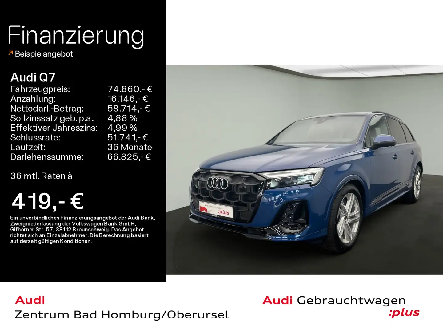 Audi Q7 50 TDI quattro S line*Navi*Matrix*Alu*AHK*HUD Albastru - 1