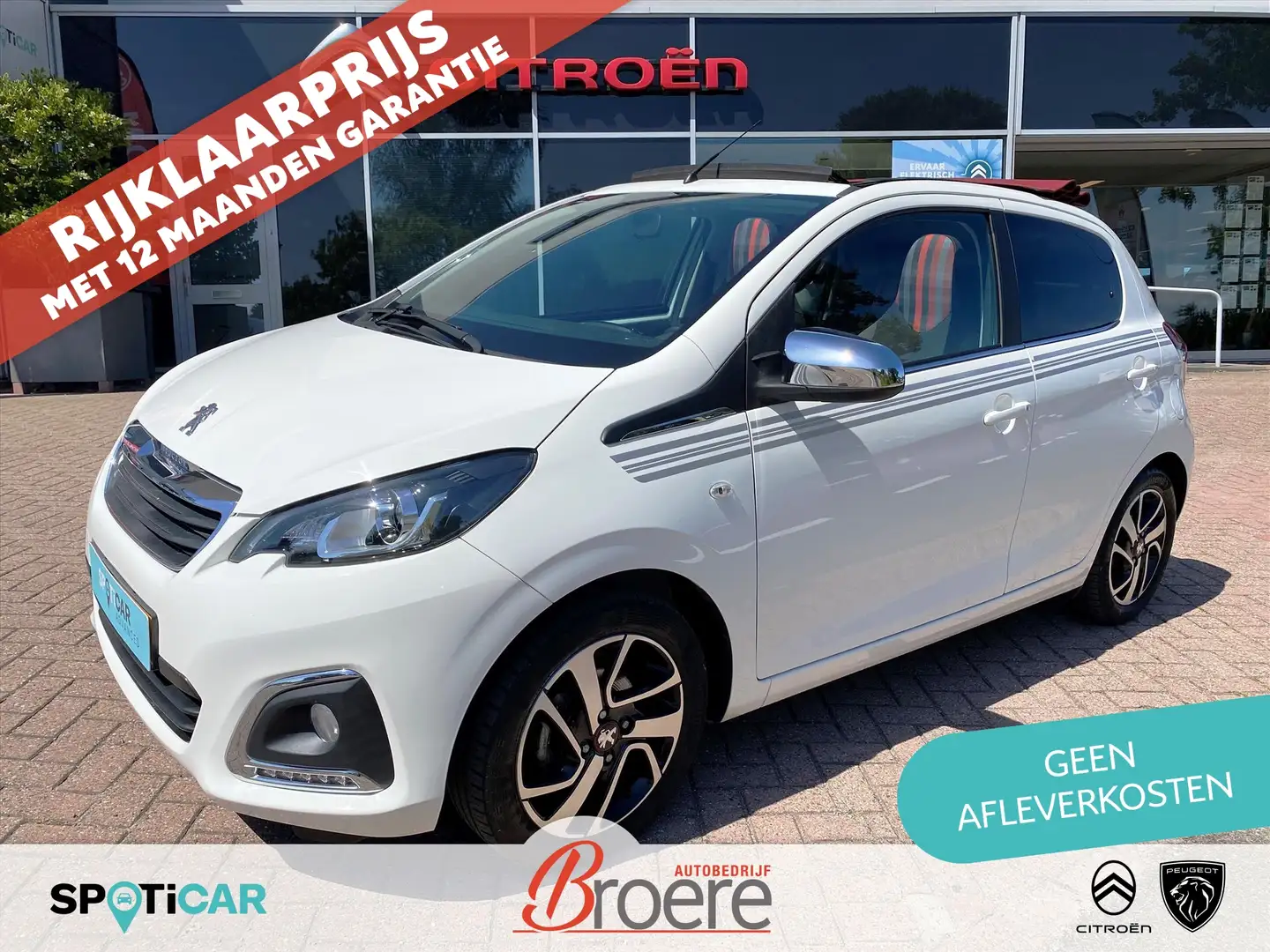 Peugeot 108 1.0 e-VTi 72pk 5D TOP! Allure | elektrische softto Wit - 1