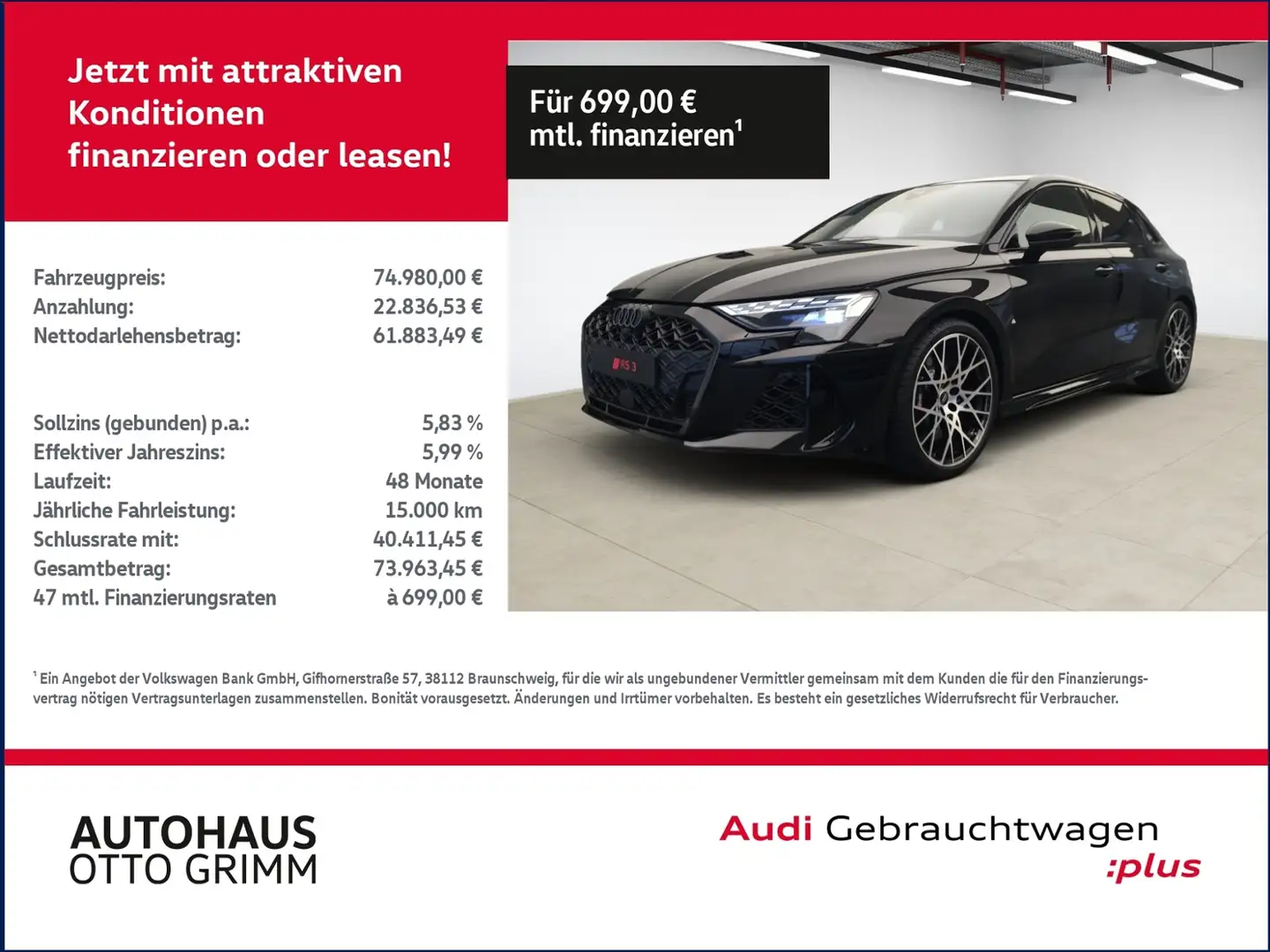 Audi RS3 Sportback 2.5 TFSI quattro  Matrix Schwarz - 1