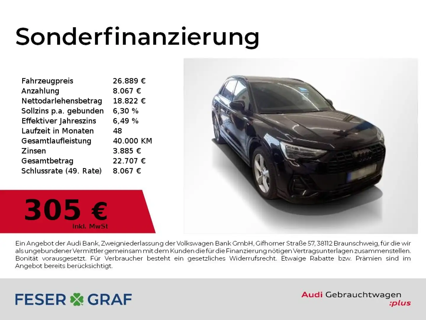 Audi Q3 45 TFSI e S Line Int Navi,Leder,Kamera,SONOS Schwarz - 1