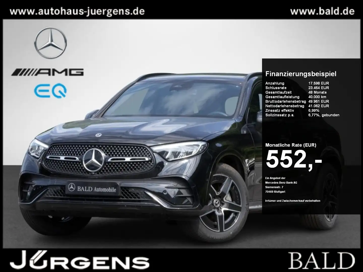 Mercedes-Benz GLC 300 d 4M AMG/LED/Pano/AHK/Memo/Amb/Night/19" Zwart - 1