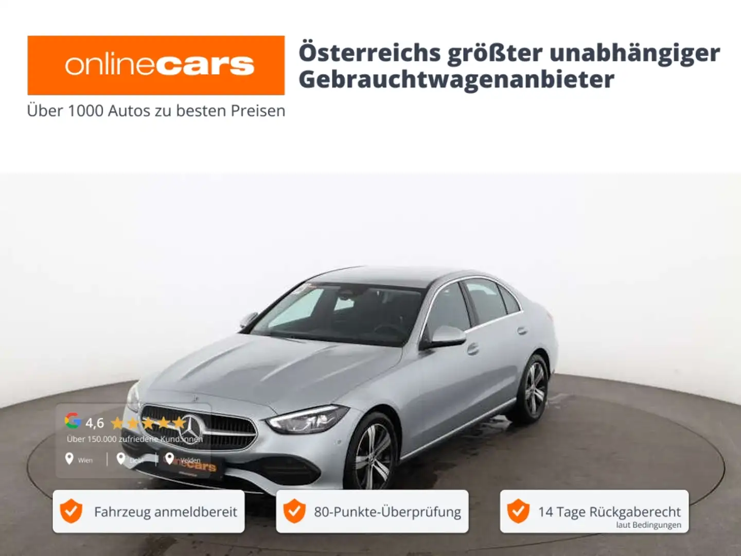 Mercedes-Benz C 200 d Avantgarde Aut LED NAVI SITZHZG ASSIST Silber - 1