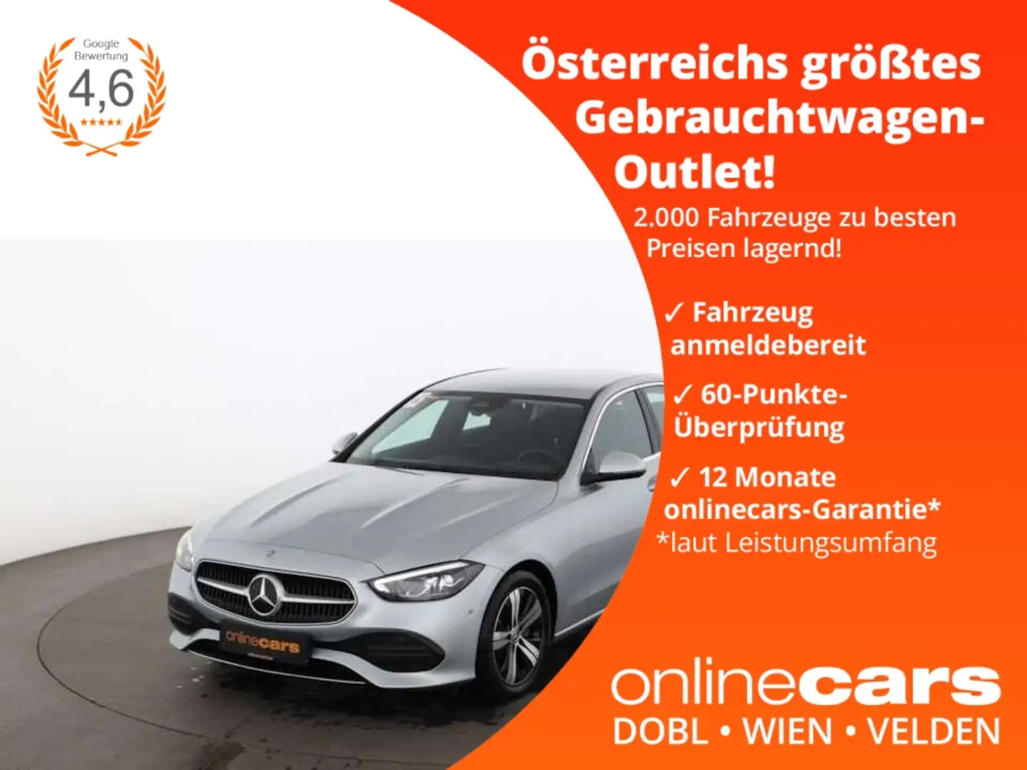 Mercedes-Benz C 200 d Avantgarde Aut LED NAVI SITZHZG ASSIST Silber - 1