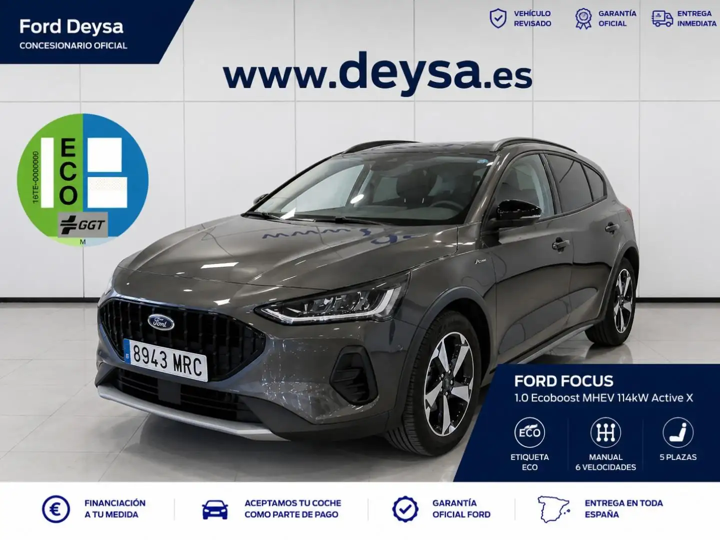 Ford Focus 1.0 Ecoboost MHEV Active X 155 Gris - 1
