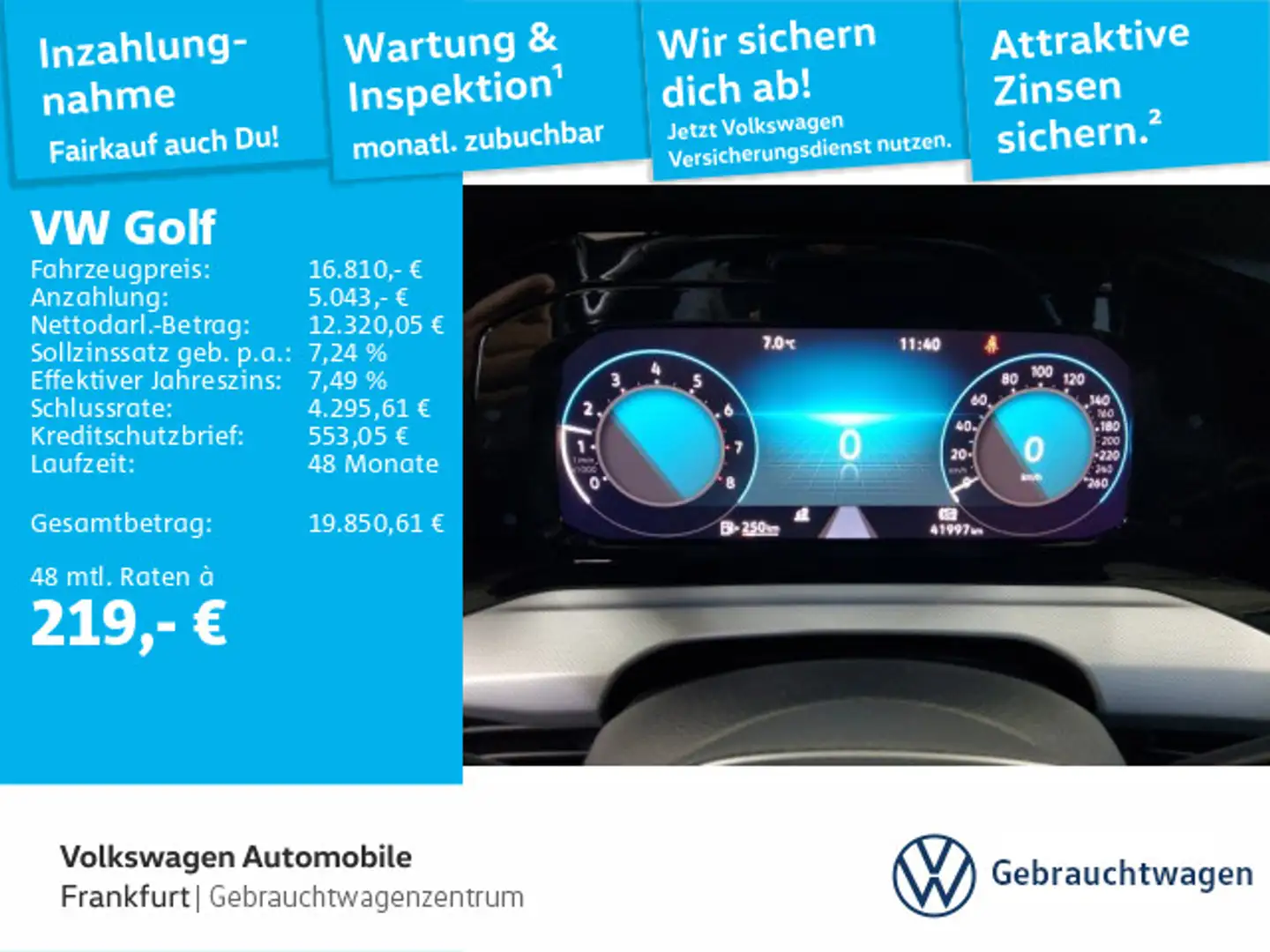 Volkswagen Golf VIII 1.0 TSI FrontAssist LED DAB+ Grau - 1
