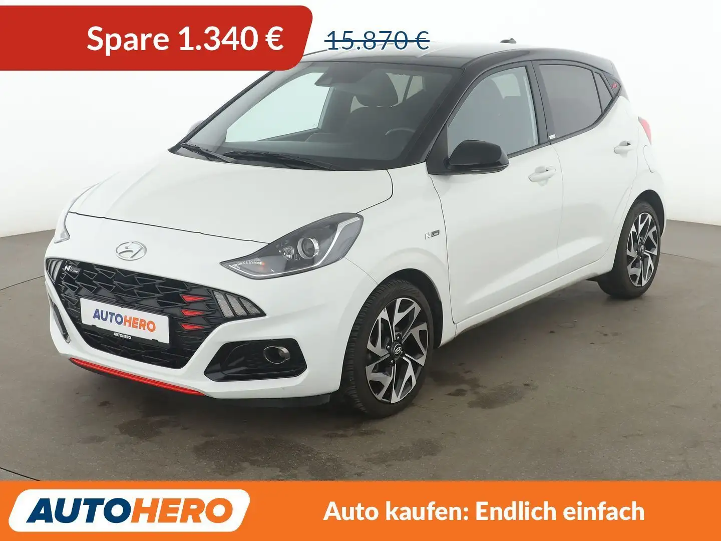 Hyundai i10 1.0 TGDI N Line*NAVI*TEMPO*CAM*PDC*SHZ*KLIMA* Weiß - 1