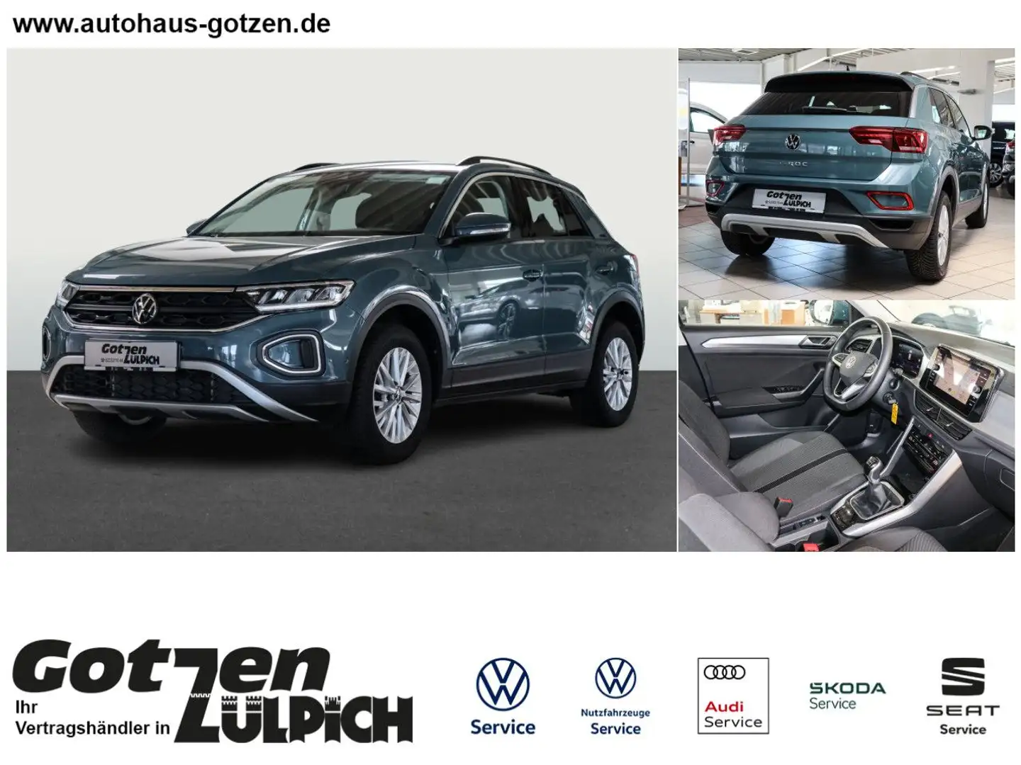 Volkswagen T-Roc Life 1,0TSI Klima Navi PDC LED Vordersitze Blau - 1