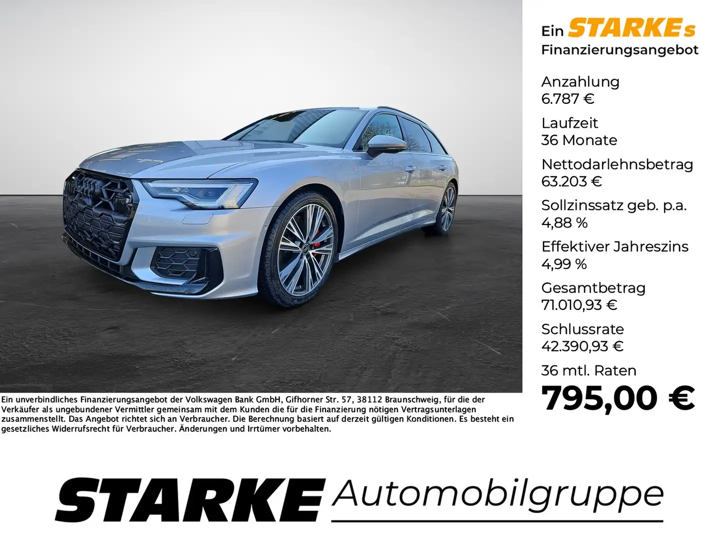 Audi A6 Avant 55 TFSI e S tronic quattro S line AHK Bus... Argent - 1