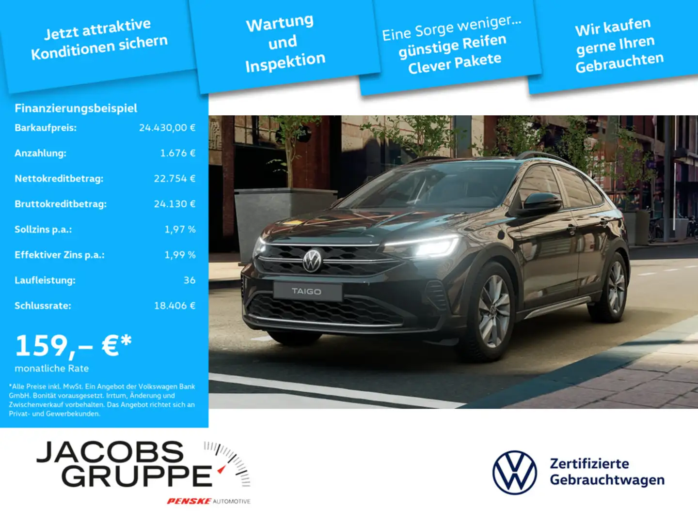 Volkswagen Taigo 1.0 TSI DSG Life Navi, Sitzheizung, App Schwarz - 1