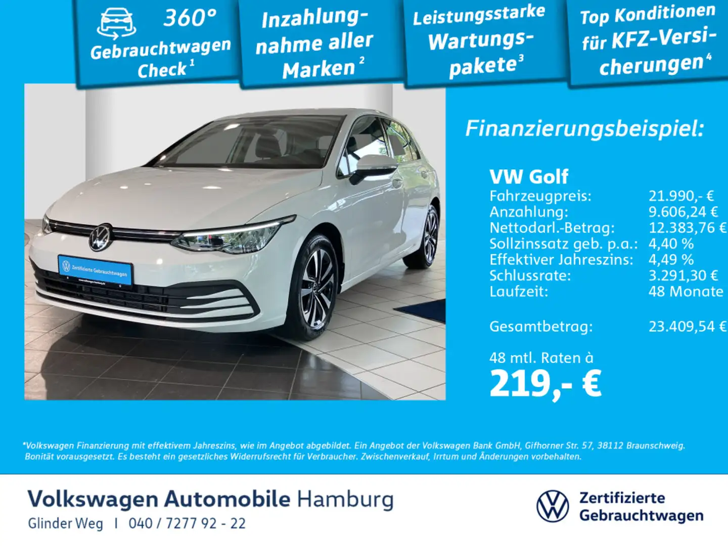 Volkswagen Golf VIII 2.0 TDI Life DSG Einparkhilfe Navi Weiß - 1
