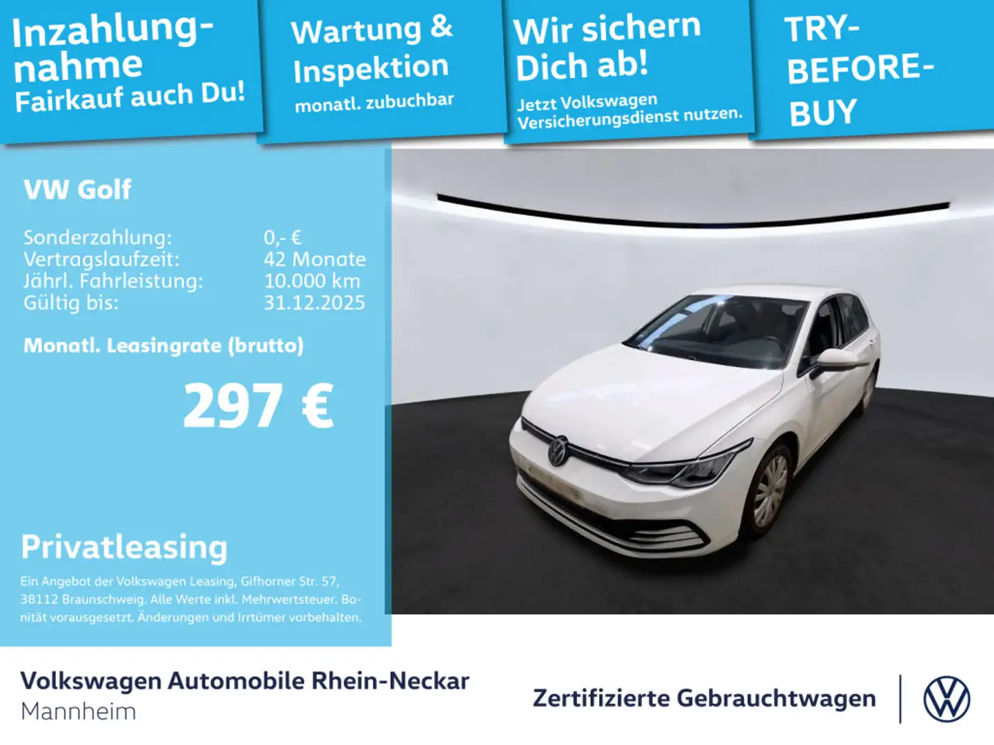 Volkswagen Golf VIII 2.0 TDI Life DSG Navi PDC LED uvm Weiß - 1