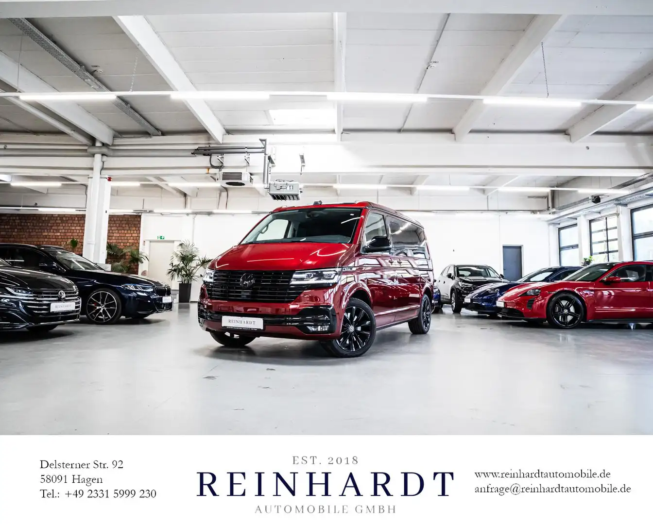 Volkswagen T6.1 California BEACH 4M 18Z./ACC/AHK/LED/StHz Rot - 1