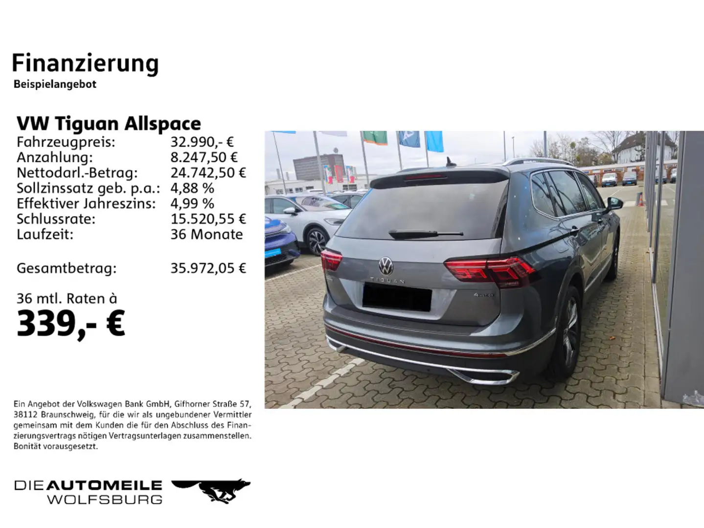 Volkswagen Tiguan Allspace 2.0 TDI DSG 4Motion Elegance AHK Grau - 2