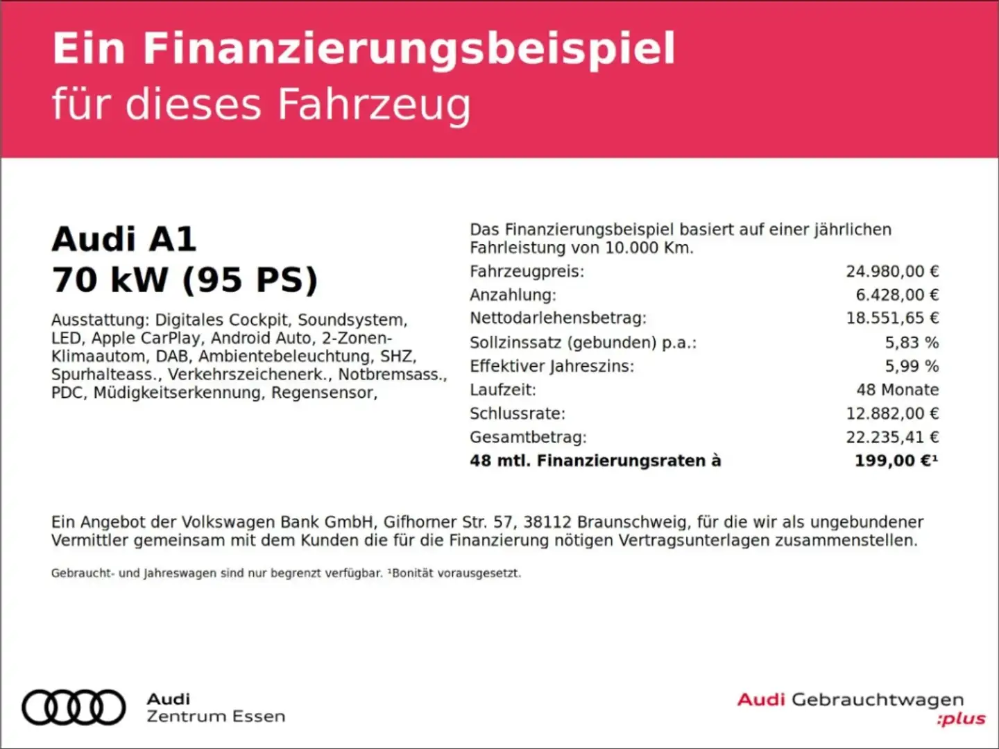 Audi A1 Sportback Advanced 25 TFSI 5-GANG LED APP SHZ   PD Schwarz - 2