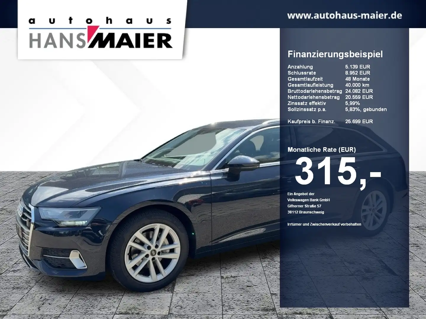 Audi A6 Avant TDI sport AHK ACC Leder Navi SH LED Bleu - 1