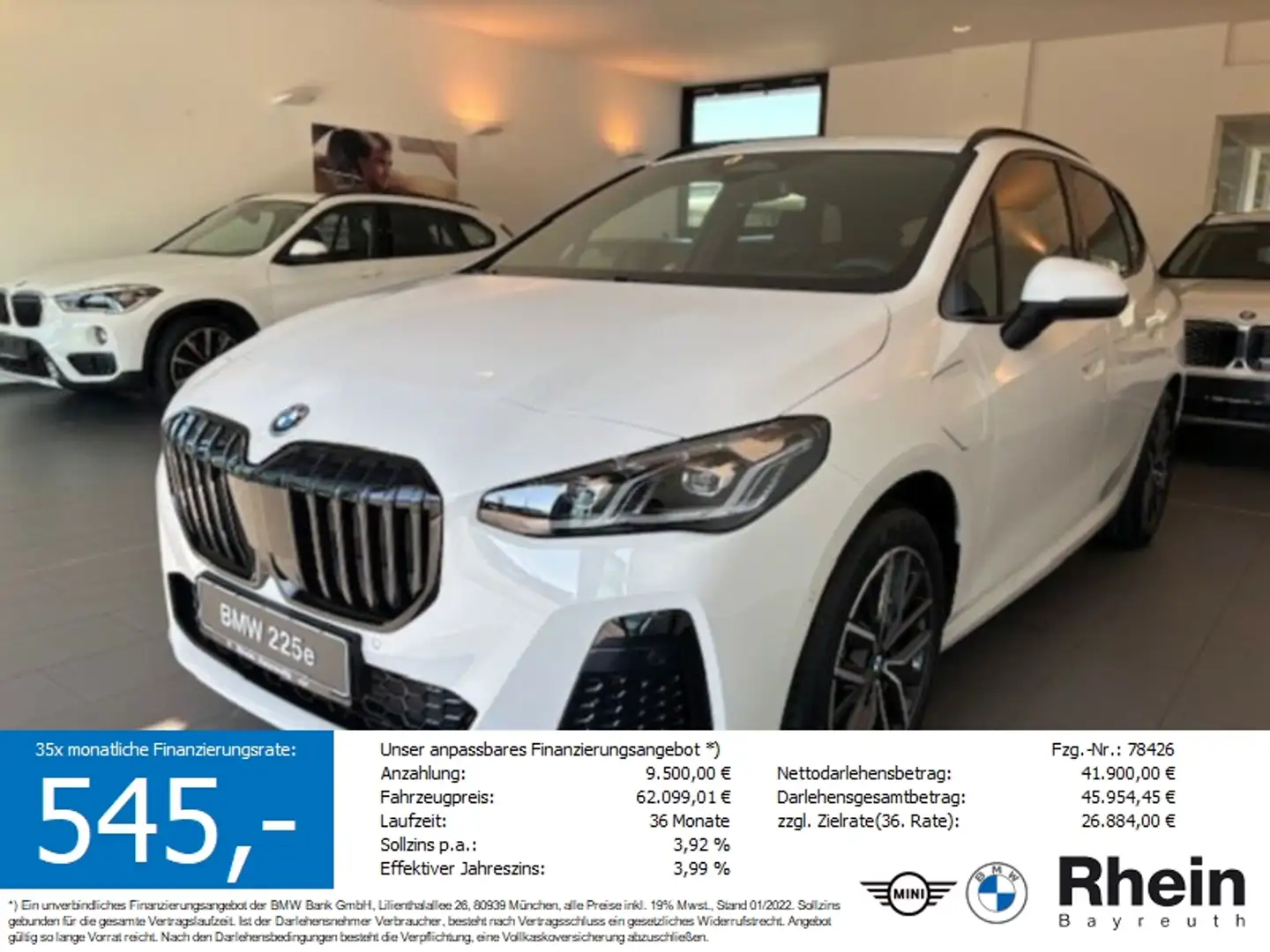 BMW 225 e xDrive Active Tourer M Sportpaket Alb - 1