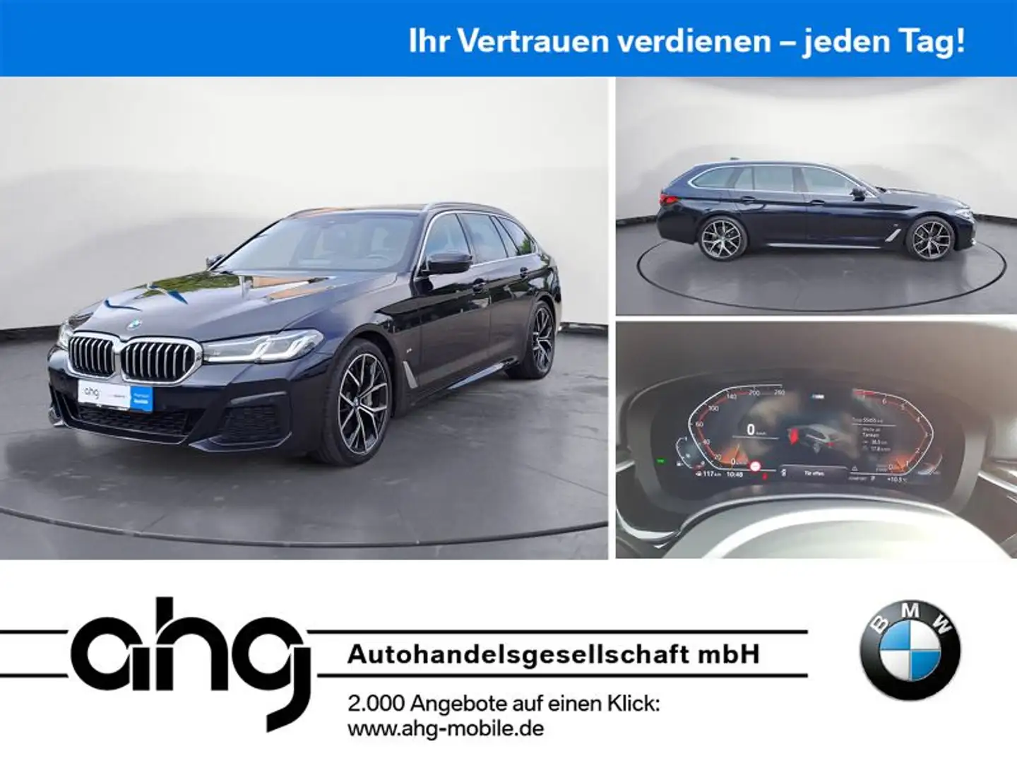 BMW 540 i xDrive Touring M Sport Laser AHK Standhzg. Zwart - 1