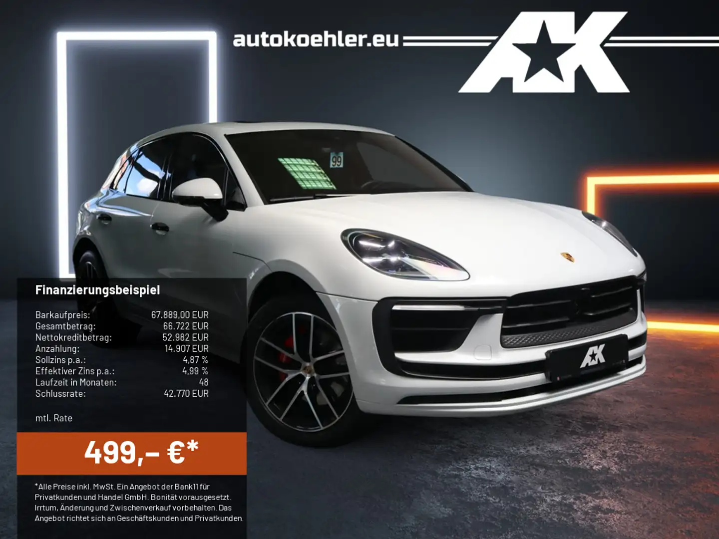 Porsche Macan 2.9 S Facelift PASM Panorama PDLS+ 20" Weiß - 1