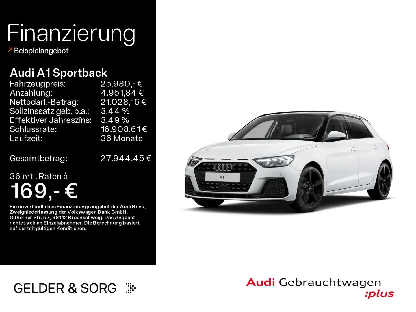 Audi A1 30 TFSI advanced ACC*LED*Navi*Sound Weiß - 1