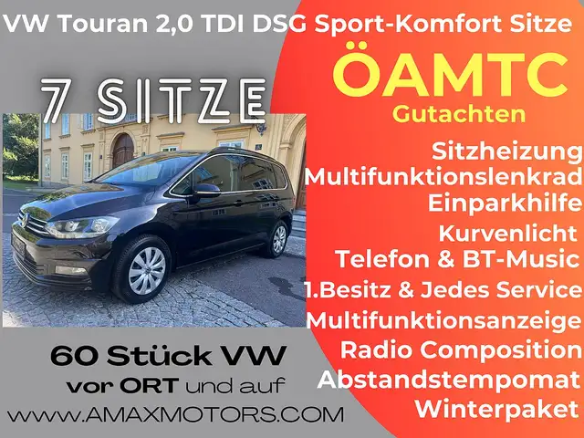 Volkswagen Touran Comfortline  DSG 7Sitze AHK ACC Sitzheizung, Ne...
