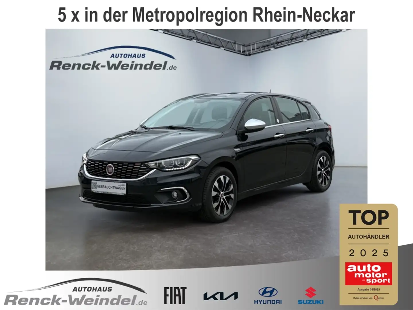 Fiat Tipo Mirror 1.4 Klima SHZ LED-Tagfahrlicht BT MP3 Apple Schwarz - 1