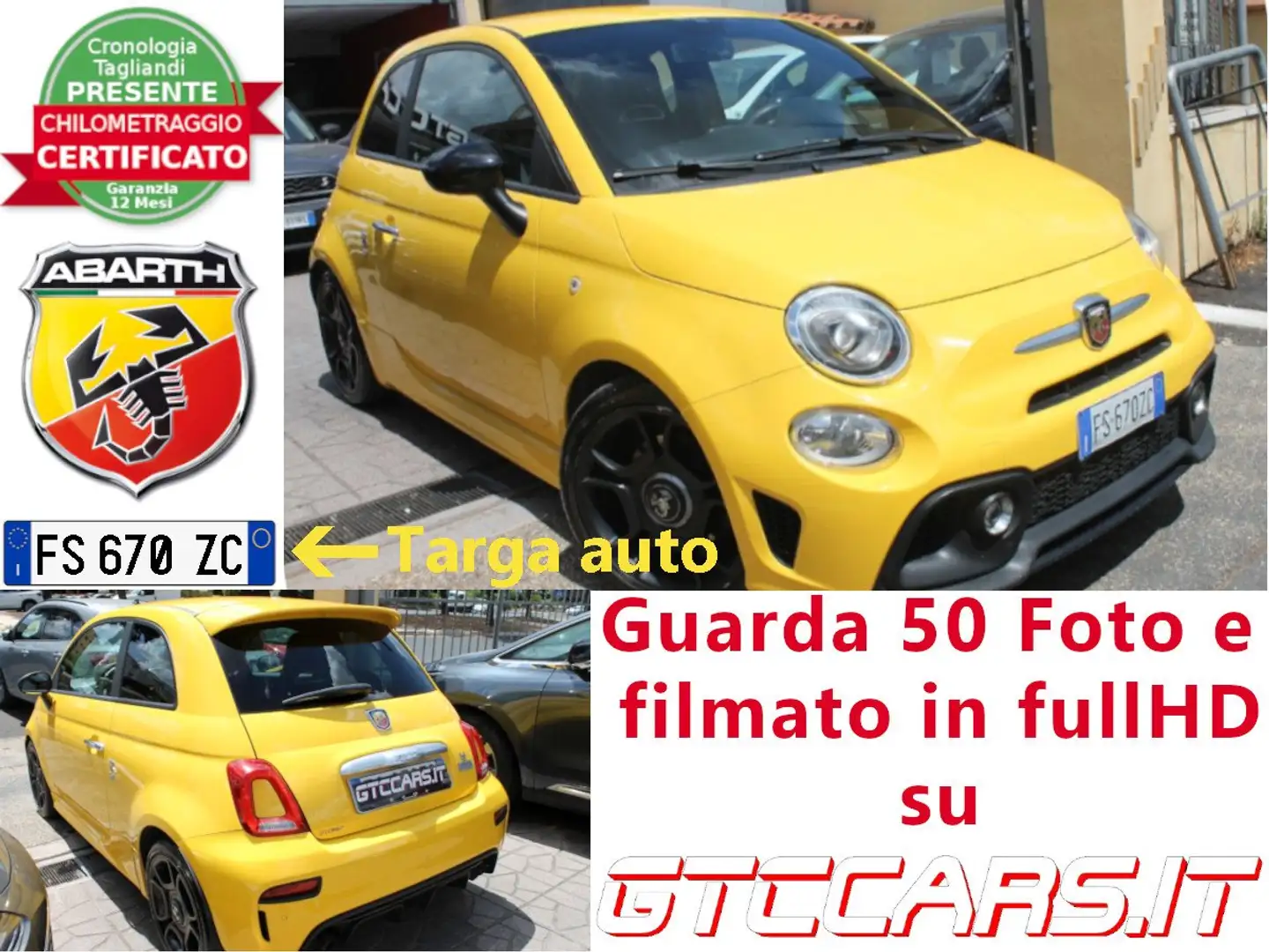 Abarth 595 160Cv Pista MTA VetriPrivacy UNIPRO IVA DEDUCIBILE Jaune - 1