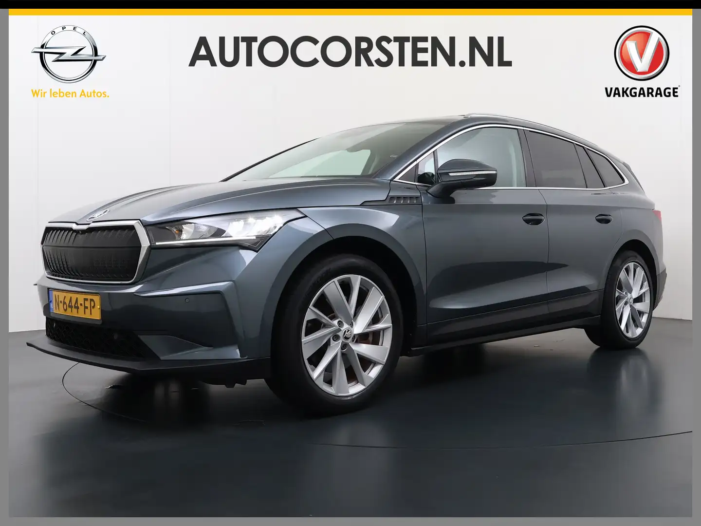 Skoda Enyaq iV 80 204pk Leer+St+Verwarmd Pano-dak Trekhaak Ada Grijs - 2