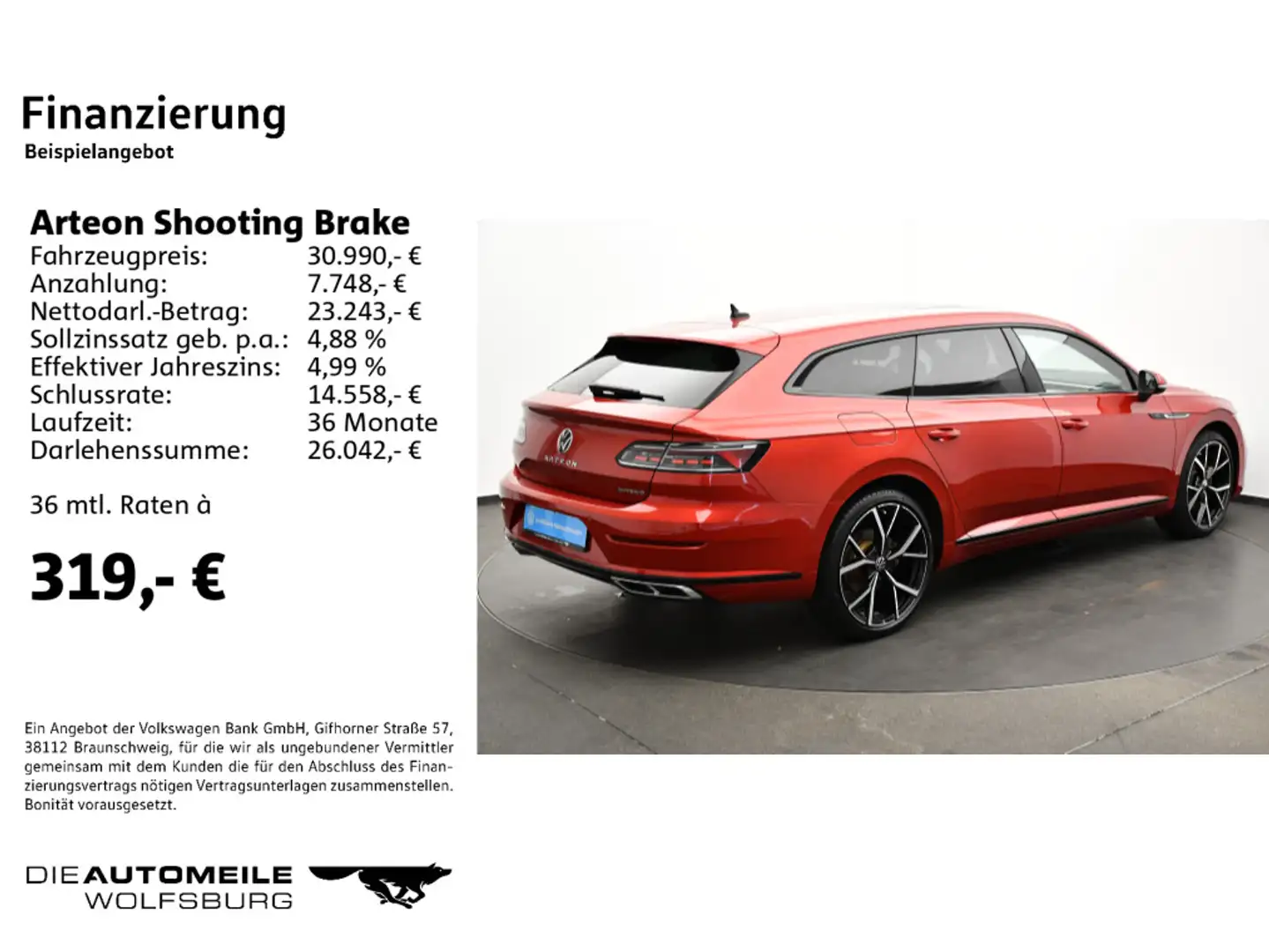 Volkswagen Arteon eHybrid DSG R-Line Pano, A Roşu - 2