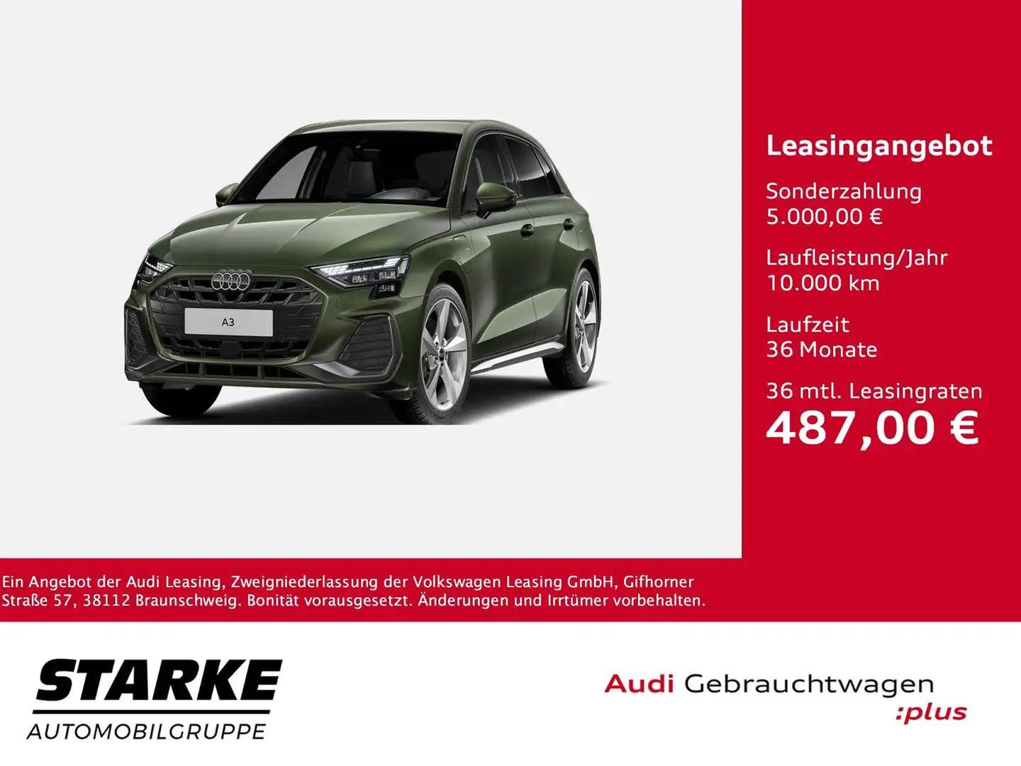 Audi A3 Sportback 40TFSI e S tronic S line NaviPlus Mat... Grün - 1