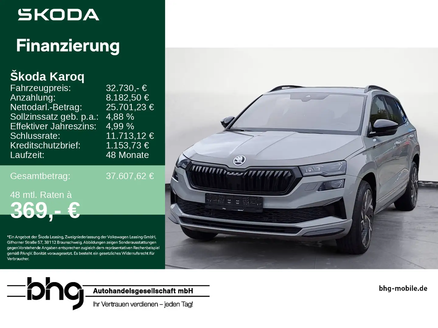 Skoda Karoq 2.0 TDI 4x4 DSG Sportline Grün - 1